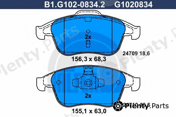  GALFER part B1.G102-0834.2 (B1G10208342) Brake Pad Set, disc brake