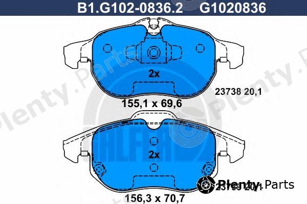  GALFER part B1.G102-0836.2 (B1G10208362) Brake Pad Set, disc brake