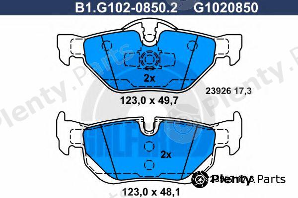  GALFER part B1.G102-0850.2 (B1G10208502) Brake Pad Set, disc brake