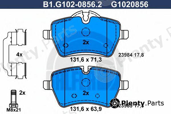  GALFER part B1.G102-0856.2 (B1G10208562) Brake Pad Set, disc brake