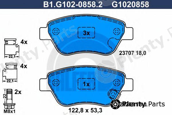  GALFER part B1.G102-0858.2 (B1G10208582) Brake Pad Set, disc brake