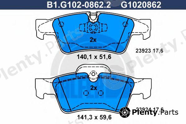  GALFER part B1.G102-0862.2 (B1G10208622) Brake Pad Set, disc brake