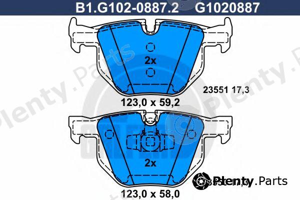 GALFER part B1.G102-0887.2 (B1G10208872) Brake Pad Set, disc brake