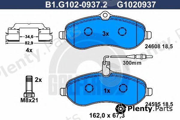  GALFER part B1.G102-0937.2 (B1G10209372) Brake Pad Set, disc brake