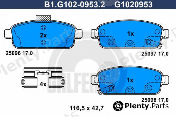  GALFER part B1.G102-0953.2 (B1G10209532) Brake Pad Set, disc brake