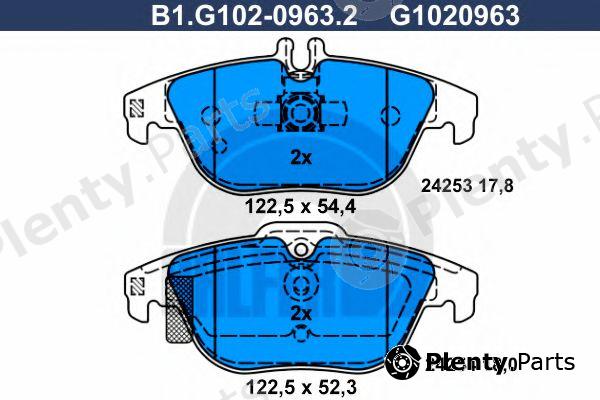 GALFER part B1.G102-0963.2 (B1G10209632) Brake Pad Set, disc brake