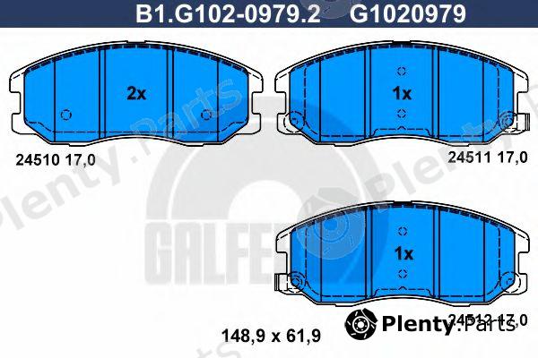  GALFER part B1.G102-0979.2 (B1G10209792) Brake Pad Set, disc brake