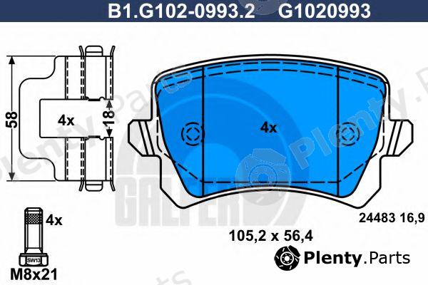  GALFER part B1.G102-0993.2 (B1G10209932) Brake Pad Set, disc brake