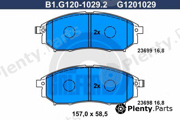  GALFER part B1.G120-1029.2 (B1G12010292) Brake Pad Set, disc brake