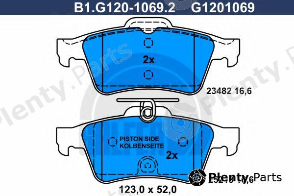  GALFER part B1.G120-1069.2 (B1G12010692) Brake Pad Set, disc brake