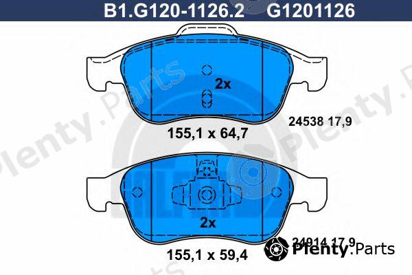  GALFER part B1.G120-1126.2 (B1G12011262) Brake Pad Set, disc brake