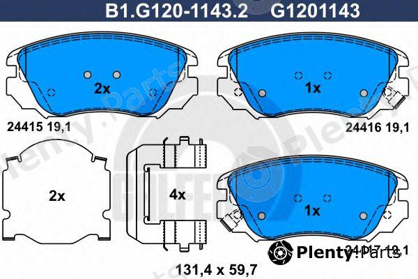  GALFER part B1.G120-1143.2 (B1G12011432) Brake Pad Set, disc brake
