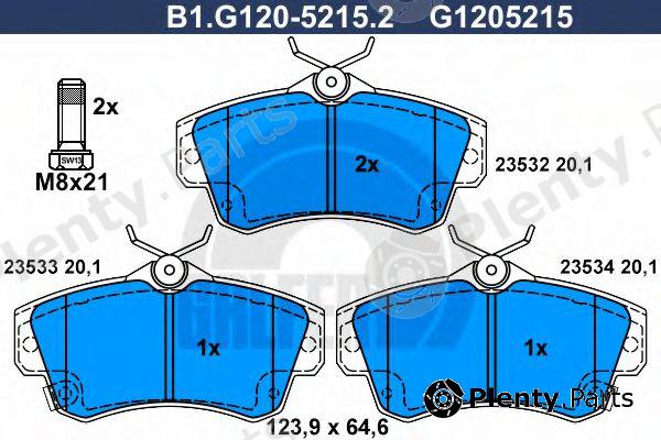  GALFER part B1.G120-5215.2 (B1G12052152) Brake Pad Set, disc brake