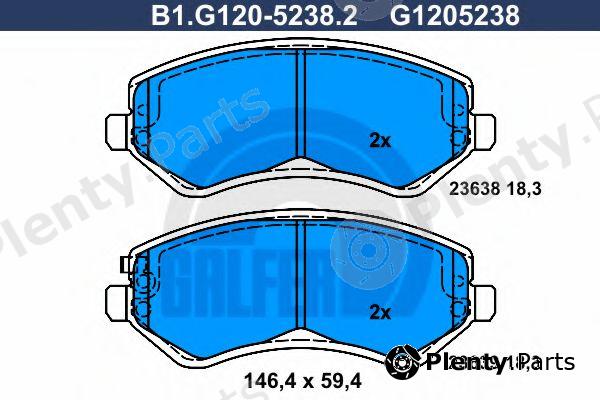  GALFER part B1.G120-5238.2 (B1G12052382) Brake Pad Set, disc brake