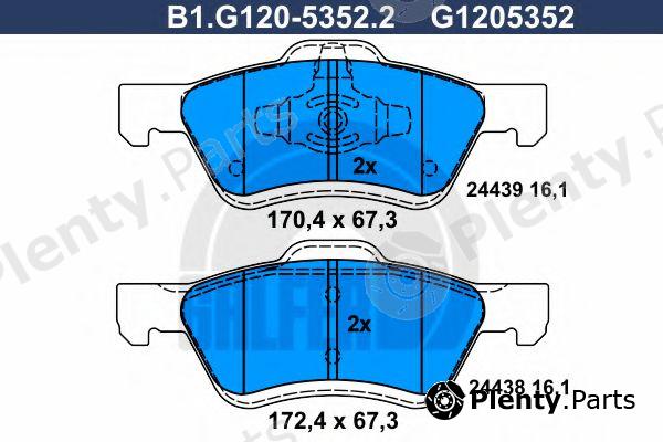  GALFER part B1.G120-5352.2 (B1G12053522) Brake Pad Set, disc brake