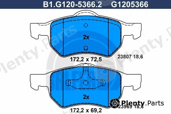  GALFER part B1.G120-5366.2 (B1G12053662) Brake Pad Set, disc brake