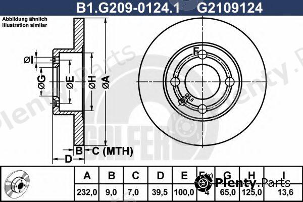  GALFER part B1.G209-0124.1 (B1G20901241) Brake Disc