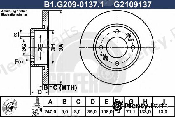  GALFER part B1.G209-0137.1 (B1G20901371) Brake Disc