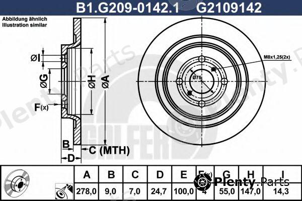  GALFER part B1.G209-0142.1 (B1G20901421) Brake Disc