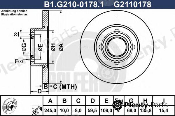  GALFER part B1.G210-0178.1 (B1G21001781) Brake Disc