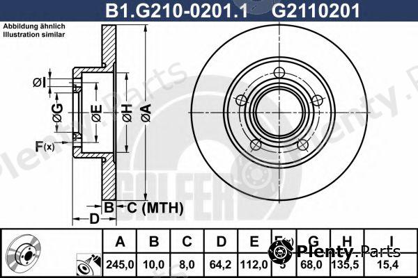  GALFER part B1.G210-0201.1 (B1G21002011) Brake Disc