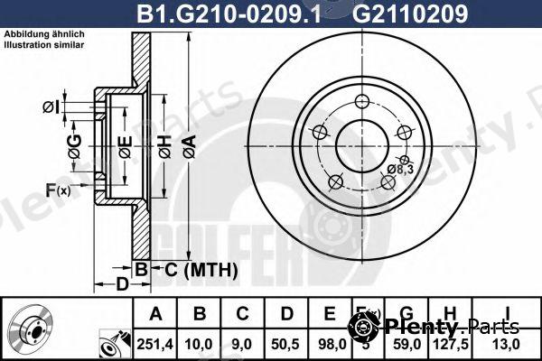  GALFER part B1.G210-0209.1 (B1G21002091) Brake Disc