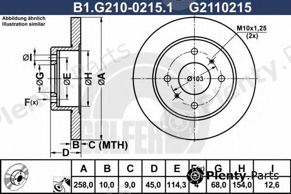  GALFER part B1.G210-0215.1 (B1G21002151) Brake Disc