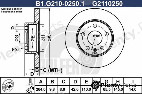  GALFER part B1.G210-0250.1 (B1G21002501) Brake Disc