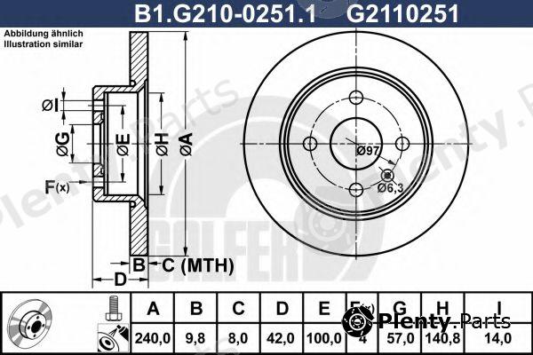  GALFER part B1.G210-0251.1 (B1G21002511) Brake Disc