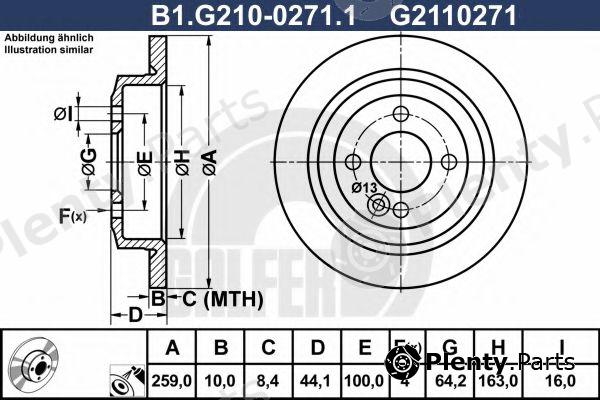  GALFER part B1.G210-0271.1 (B1G21002711) Brake Disc
