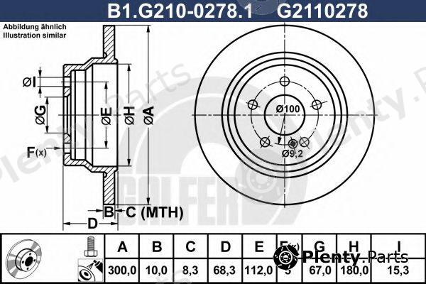  GALFER part B1.G210-0278.1 (B1G21002781) Brake Disc