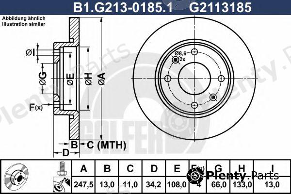  GALFER part B1.G213-0185.1 (B1G21301851) Brake Disc