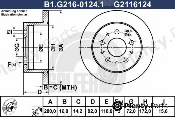  GALFER part B1.G216-0124.1 (B1G21601241) Brake Disc