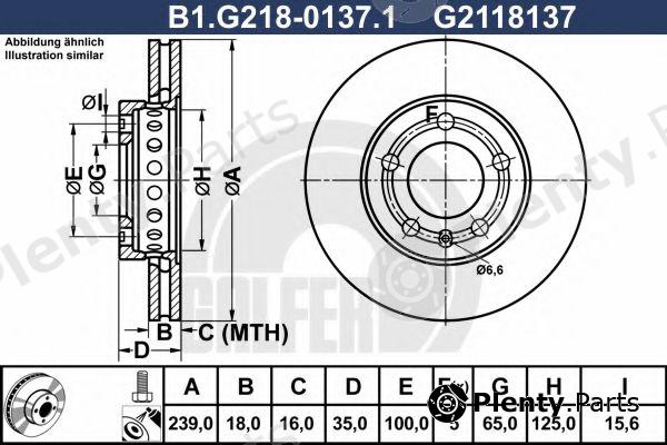  GALFER part B1.G218-0137.1 (B1G21801371) Brake Disc