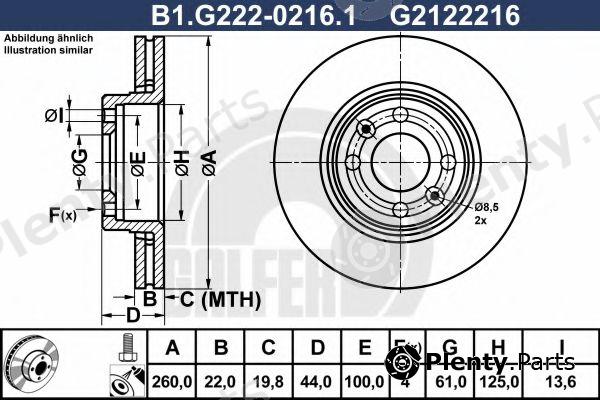  GALFER part B1.G222-0216.1 (B1G22202161) Brake Disc