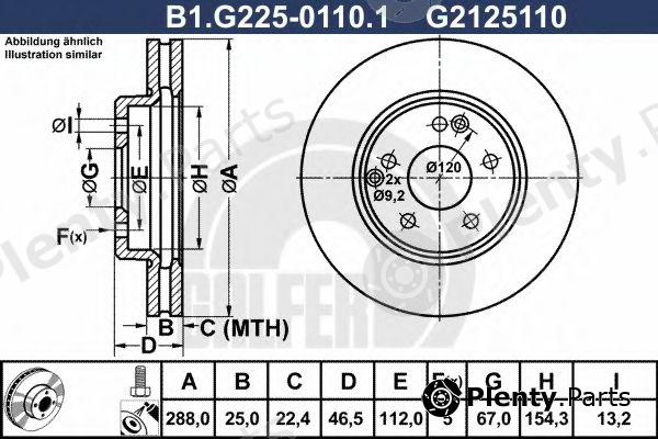  GALFER part B1.G225-0110.1 (B1G22501101) Brake Disc