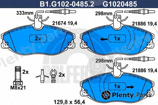  GALFER part B1.G102-0485.2 (B1G10204852) Brake Pad Set, disc brake