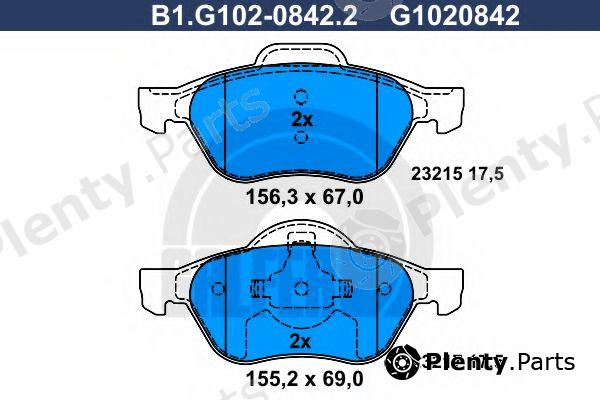  GALFER part B1.G102-0842.2 (B1G10208422) Brake Pad Set, disc brake