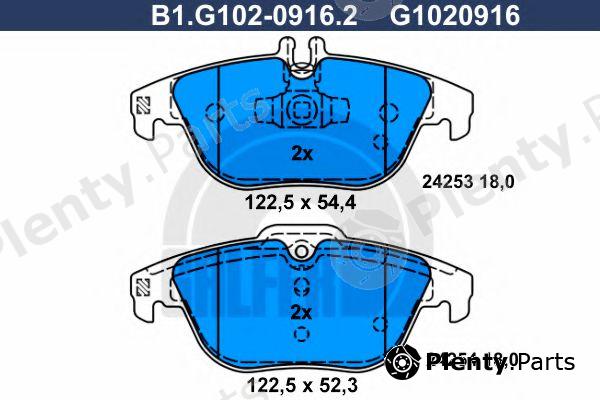  GALFER part B1.G102-0916.2 (B1G10209162) Brake Pad Set, disc brake