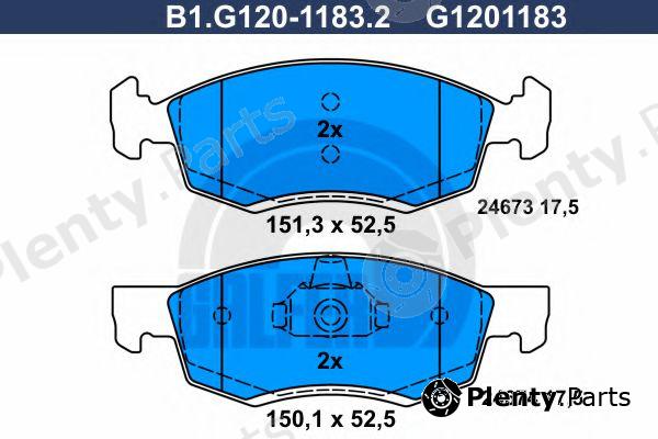  GALFER part B1.G120-1183.2 (B1G12011832) Brake Pad Set, disc brake