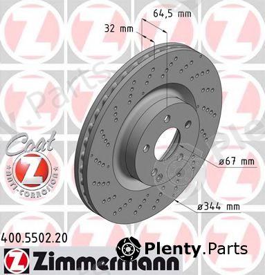  ZIMMERMANN part 400.5502.20 (400550220) Brake Disc