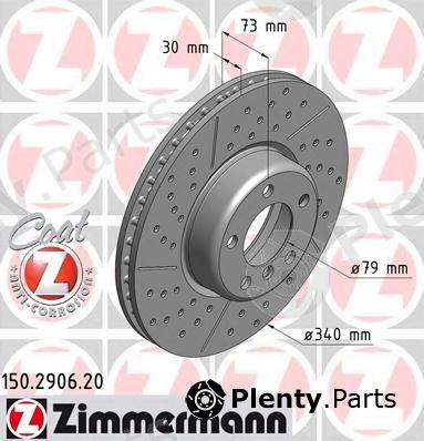  ZIMMERMANN part 150.2906.20 (150290620) Brake Disc