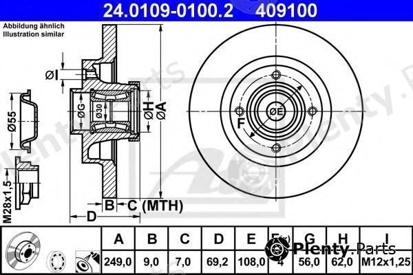  ATE part 24.0109-0100.2 (24010901002) Brake Disc