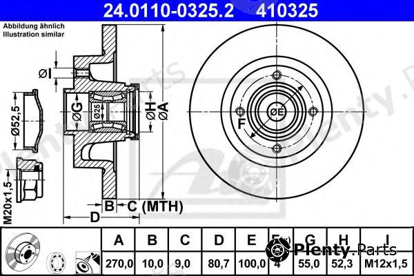  ATE part 24.0110-0325.2 (24011003252) Brake Disc