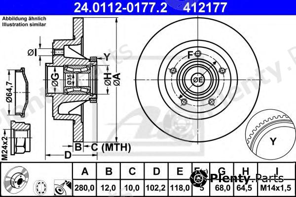  ATE part 24.0112-0177.2 (24011201772) Brake Disc