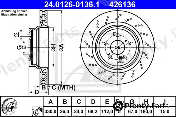  ATE part 24.0126-0136.1 (24012601361) Brake Disc
