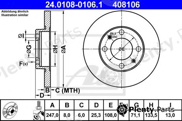  ATE part 24.0108-0106.1 (24010801061) Brake Disc