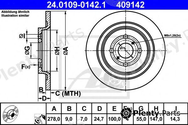  ATE part 24.0109-0142.1 (24010901421) Brake Disc