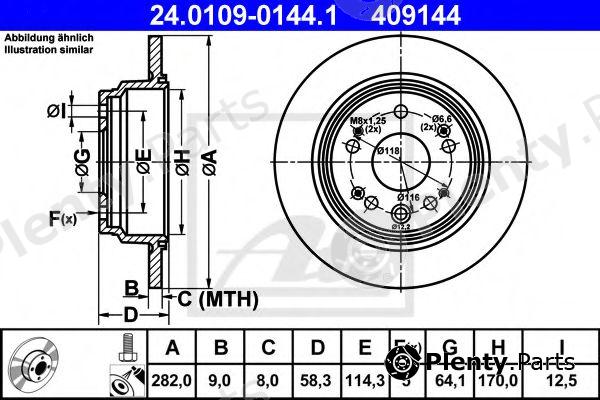  ATE part 24.0109-0144.1 (24010901441) Brake Disc