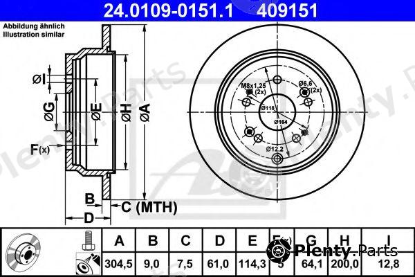 ATE part 24.0109-0151.1 (24010901511) Brake Disc